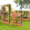 Raised Garden Bed Planter Box with Trellis Roof 43.5in Fir Wood Vertical Planter Orange